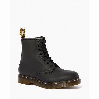 Dr Martens 1460 Greasy Kožené Lace Up - Cierne Cizmy Panske, D010SK